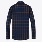 Long Sleeve Flannel Shirt // Navy Blue (XL)