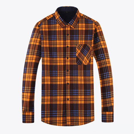 Long Sleeve Flannel Shirt // Yellow (XS)