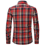 Plaid Long Sleeve Button Up // Red + Green (XL)