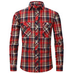 Plaid Long Sleeve Button Up // Red + Green (XL)