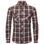 Plaid Long Sleeve Button Up // Wine + Rice (M)