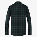 Long Sleeve Flannel Shirt // Dark Green (M)