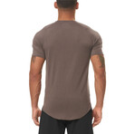 Form Fitting T-Shirt // Logo 2 // Brown (M)