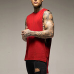 Long Tank Top // Red (L)