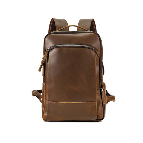 039 Backpack Leather Bag // Brown