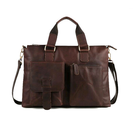 008 Tote Leather Bag // Brown