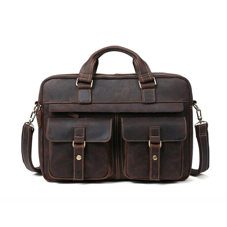 011 Messenger Leather Bag // Dark Brown