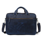 012 Messenger Leather Bag // Navy Blue