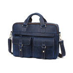 012 Messenger Leather Bag // Navy Blue