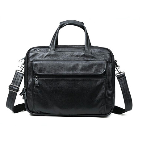 001 Messenger Leather Bag // Black
