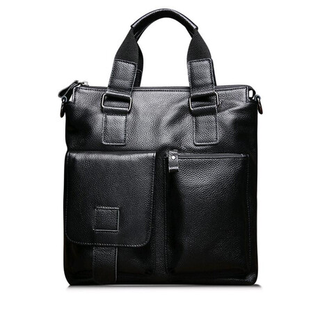 036 Tote Leather Bag // Black