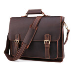 020 Messenger Leather Bag // Dark Brown