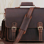 020 Messenger Leather Bag // Dark Brown