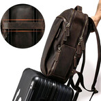 038 Backpack Leather Bag // Dark Brown