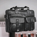 007 Messenger Leather Bag // Black