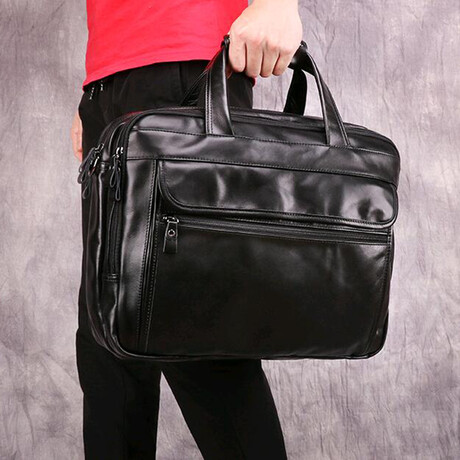 024 Messenger Leather Bag // Black