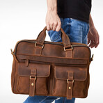 010 Messenger Leather Bag // Brown