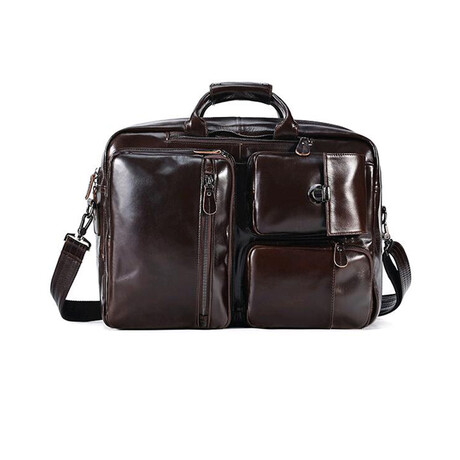 029 Backpack Leather Bag // Dark Brown