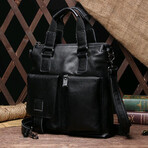 036 Tote Leather Bag // Black