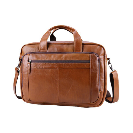027 Messenger Leather Bag // Tan