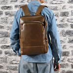 039 Backpack Leather Bag // Brown