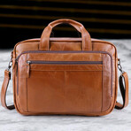 027 Messenger Leather Bag // Tan