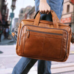 027 Messenger Leather Bag // Tan