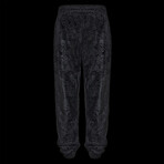 Paisley Velvet Sweatshirt & Pants Set // Black (XL)