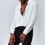 Solid Button Up Shirt // Off-White (L)