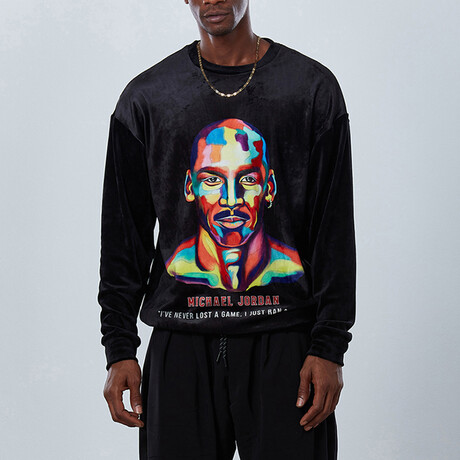 Jordan Velvet Sweatshirt // Black + Multicolor (S)