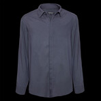 Solid Button Up Shirt // Slate Gray (S)