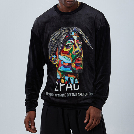 2Pac Velvet Sweatshirt // Black (S)