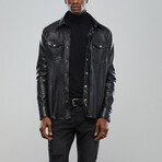 Leather Western Overshirt // Black (XL)