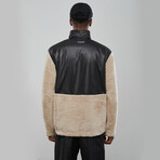 Punch Pocket Jacket // Beige + Black (S)