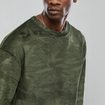 Camouflage Velvet Sweatshirt // Green (2XL)