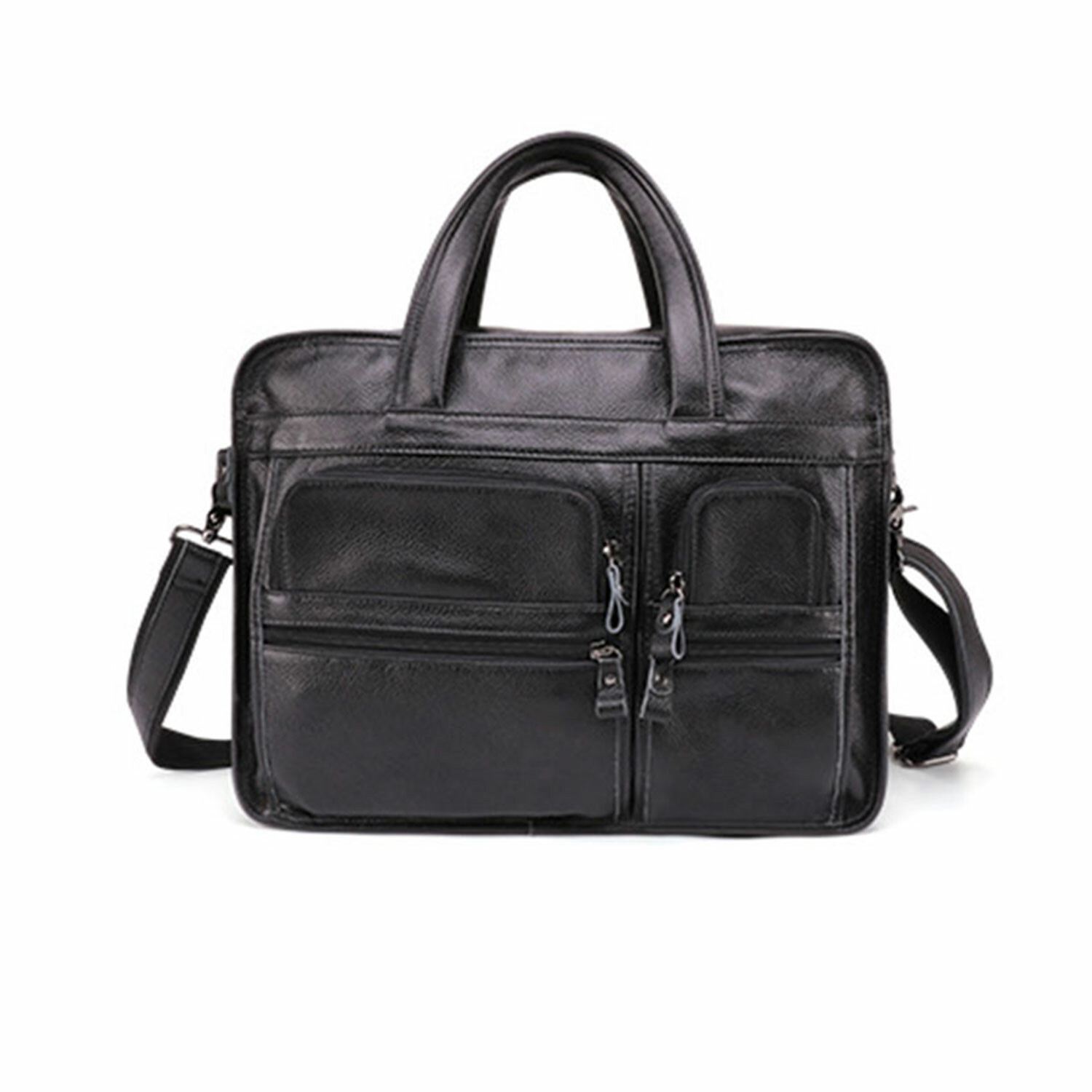 005 Messenger Leather Bag // Black - Amedeo Exclusive Leather Laptop ...
