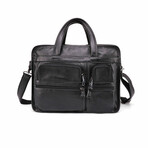 005 Messenger Leather Bag // Black