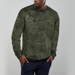 Camouflage Velvet Sweatshirt // Green (2XL)