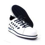 Rad Sneakers // White + Dark Blue (Euro: 40)