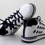 Rad Sneakers // White + Dark Blue (Euro: 43)