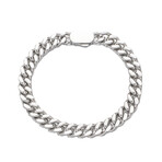 Dell Arte // Silver Tone Stainless Steel Chain Bracelet // Silver