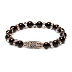 Dell Arte // Black Onyx Beads + Hematite + 925 Sterling Silver Inserts // Black Silver