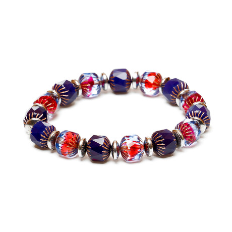 Jean Claude Jewelry // Bohemian Crystals Beads Stretch Bracelet // Multicolor