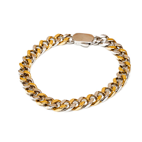 Dell Arte // Stainless Steel Chain Bracelet + Stainless Steel Closure // Gold Silver