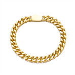 Dell Arte // Gold Tone Stainless Steel Chain Bracelet // Gold