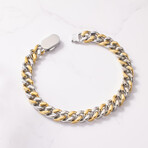 Dell Arte // Stainless Steel Chain Bracelet + Stainless Steel Closure // Gold Silver