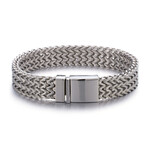 Dell Arte // Stainless Steel Chain Bracelet with Stainless Steel Closure // Silver