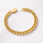 Dell Arte // Gold Tone Stainless Steel Chain Bracelet // Gold