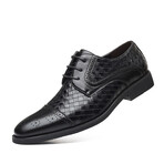 Brogue Men Dress Shoes // Squares Pattern // Black (Euro: 38)