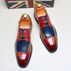 Oxford Men Dress Shoes // Red + Navy Blue + Tan (Euro: 37)